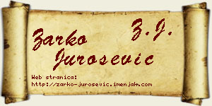Žarko Jurošević vizit kartica